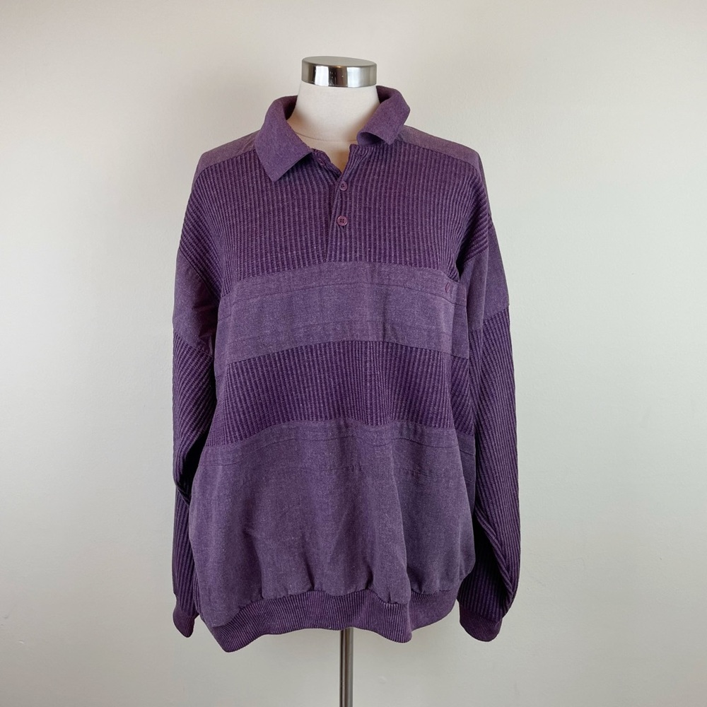 Knightsbridge Menswear Vintage Purple Long Sleeve Shirt Sweater Men Size 2X